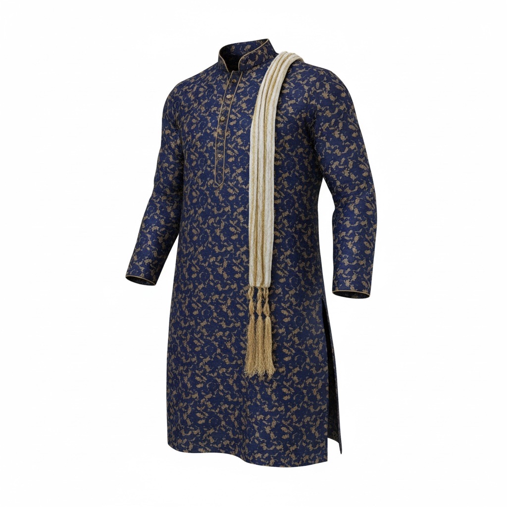 Kids Blue And Gold Patterned Ethnic Party Attire. |Boys Size 10| New